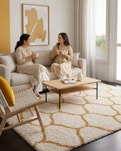 Load image into Gallery viewer, Ivory With Golden Beautiful Shaggy Premium Rug