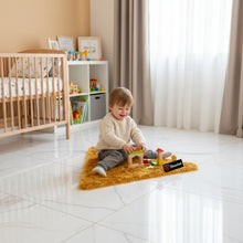 Load image into Gallery viewer, Golden Triangle Faux Fur Rug, Luxury Fluffy Area Rug - 90x90 cm