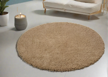 Load image into Gallery viewer, Beige Plain - Premium Round Shaggy Rug