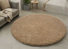 Load image into Gallery viewer, Beige Plain - Premium Round Shaggy Rug