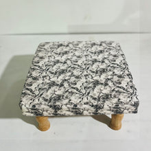 Load image into Gallery viewer, Small Chowki/Stool Square Utility Padded Natural Finish - Black Texture (4-Leg)
