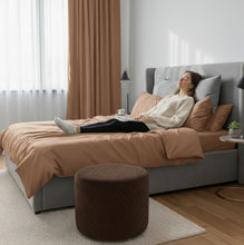 Load image into Gallery viewer, Round Utility Padded Stool/ Ottoman - 4 Leg, Brown color