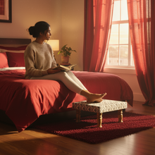 Load image into Gallery viewer, Small Chowki/Stool Square Utility Padded Natural Finish - Daymond (4-Leg)