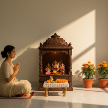 Load image into Gallery viewer, Small Chowki/Stool Square Utility Padded Natural Finish - Daymond (4-Leg)