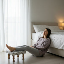 Load image into Gallery viewer, Small Chowki/Stool Square Utility Padded Natural Finish - Daymond (4-Leg)