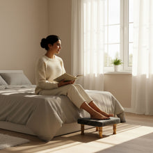 Load image into Gallery viewer, Small Chowki/Stool Square Utility Padded Natural Finish - Gray (4-Leg)