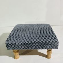 Load image into Gallery viewer, Small Chowki/Stool Square Utility Padded Natural Finish - Gray (4-Leg)