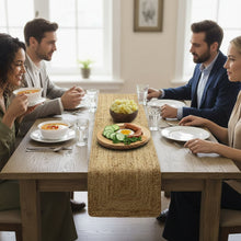 Load image into Gallery viewer, Table Runner, Braided Handmade Natural Color Handwoven Rectangular Mat for Dining Table ( Beige, 54x12 inches)