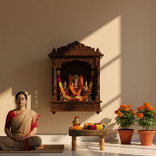 Load image into Gallery viewer, Small Chowki/Stool Square Utility Padded Natural Finish - Oliva (4-Leg)