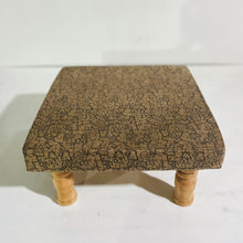 Load image into Gallery viewer, Small Chowki/Stool Square Utility Padded Natural Finish - Oliva (4-Leg)
