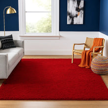 Load image into Gallery viewer, Premium Ultra-Soft Microfiber Red Shaggy Carpet | Non-Slip Plush Fluffy Floor Rug for Living Room, Bedroom & Home Decor