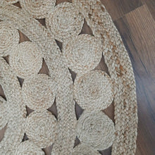 Load image into Gallery viewer, Natural Jute Beige Floor Baho Round Hand-Woven Area Rug/Carpet/Mat