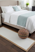 Load image into Gallery viewer, Braided Natural Jute & white-Cotton Bedside Runner
