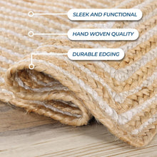 Load image into Gallery viewer, White Cotton With Natural Jute Latest Pattern Area Rug/Mat/Carpet