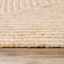 Load image into Gallery viewer, White Cotton With Natural Jute Latest Pattern Area Rug/Mat/Carpet