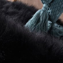 Load image into Gallery viewer, Black Triangle Faux Fur Rug, Luxury Fluffy Area Rug - 90x90 cm