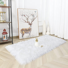 Load image into Gallery viewer, White Bedside Faux Fur Runner, Luxury Fluffy Runner - 60x150 Cm