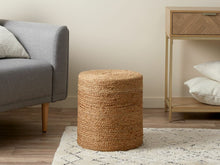 Load image into Gallery viewer, Beige Natural Jute Pouf/Ottoman