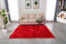 Load image into Gallery viewer, Red Faux Fur Rug, Luxury Fluffy Rugs