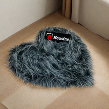 Load image into Gallery viewer, Grey_multi Heart Faux Fur Rug, Luxury Fluffy Area Rug - 80x80 cm