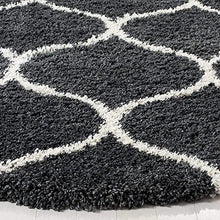 Load image into Gallery viewer, Ivory with Grey - Premium Soft Modern  Round Shaggy Rug