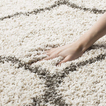 Load image into Gallery viewer, Grey with Ivory - Premium Soft Modern  Round Shaggy Rug