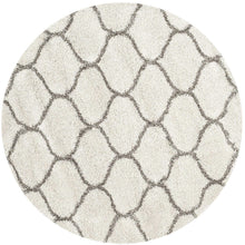 Load image into Gallery viewer, Grey with Ivory - Premium Soft Modern  Round Shaggy Rug