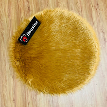 Load image into Gallery viewer, Golden Round Faux Fur Rug, Luxury Fluffy Area Rug - 80x80 cm