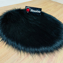 Load image into Gallery viewer, Black Round Faux Fur Rug, Luxury Fluffy Area Rug - 80x80 cm