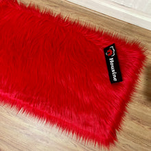 Load image into Gallery viewer, Red Bedside Faux Fur Runner, Luxury Fluffy Runner - 60x150 Cm