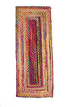 Load image into Gallery viewer, Braided Colorful Natural Jute & Multi Cotton Bedside Runner