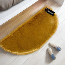 Load image into Gallery viewer, D Shape Bedside Faux Fur Runner, Luxury Fluffy Runner - 60x150 Cm - Golden