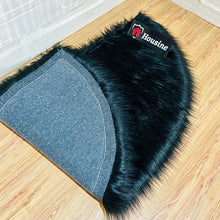 Load image into Gallery viewer, D Shape Bedside Faux Fur Runner, Luxury Fluffy Runner - 60x150 Cm - Black