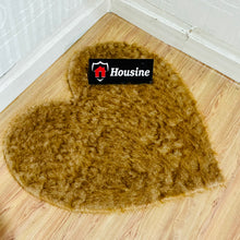 Load image into Gallery viewer, Golden Small Fur Heart Faux Fur Rug, Luxury Fluffy Area Rug - 80x80 cm