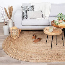 Load image into Gallery viewer, Braided Oval Jute Collection Classic Hand Woven Area Rug