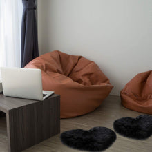 Load image into Gallery viewer, 2 Pieces Fluffy Faux Area Rug Heart Shaped Rug for Home - Black