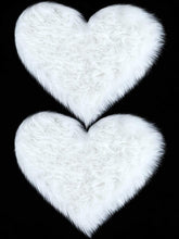 Load image into Gallery viewer, 2 Pieces Fluffy Faux Area Rug Heart Shaped Rug for Home  - White
