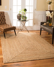 Load image into Gallery viewer, Natural Jute Mat Rug Furnish Décor Striped Rectangular Design