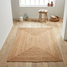 Load image into Gallery viewer, Natural Jute Mat Rug Furnish Décor Striped Rectangular Design