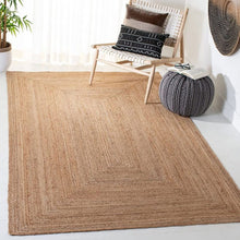 Load image into Gallery viewer, Natural Jute Mat Rug Furnish Décor Striped Rectangular Design