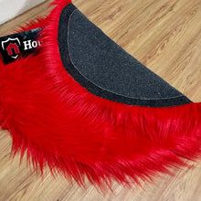 Load image into Gallery viewer, 2 Pieces Fluffy Faux Area Rug Heart Shaped Rug for Home  - Red