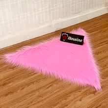 Load image into Gallery viewer, Pink Triangle Faux Fur Rug, Luxury Fluffy Area Rug - 90x90 cm