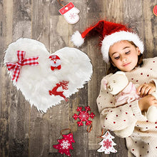 Load image into Gallery viewer, 2 Pieces Fluffy Faux Area Rug Heart Shaped Rug for Home  - White