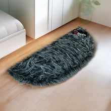 Load image into Gallery viewer, D Shape Bedside Faux Fur Runner, Luxury Fluffy Runner - 60x150 Cm - Grey