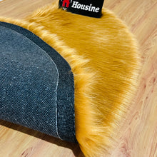 Load image into Gallery viewer, D Shape Bedside Faux Fur Runner, Luxury Fluffy Runner - 60x150 Cm - Golden