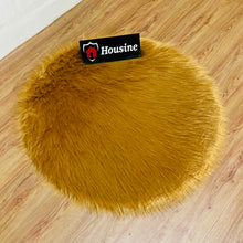 Load image into Gallery viewer, Golden Round Faux Fur Rug, Luxury Fluffy Area Rug - 80x80 cm
