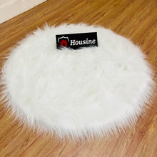 Load image into Gallery viewer, White Round Faux Fur Rug, Luxury Fluffy Area Rug - 80x80 cm