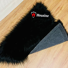 Load image into Gallery viewer, Black Triangle Faux Fur Rug, Luxury Fluffy Area Rug - 90x90 cm