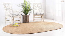 Load image into Gallery viewer, Braided Oval Jute Collection Classic Hand Woven Area Rug