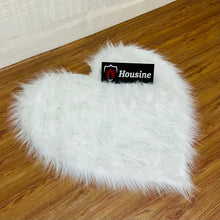 Load image into Gallery viewer, 2 Pieces Fluffy Faux Area Rug Heart Shaped Rug for Home  - White